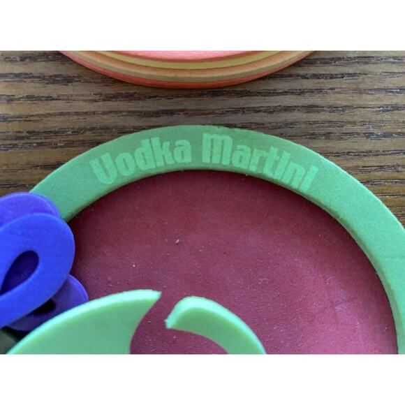 Vintage Coasters Recipe Cards in Funky Foam Cocktail Recipe set of 4 - Picture 3 of 13